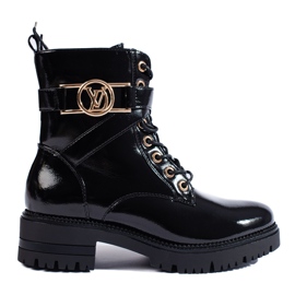 W. Potocki Lakirane ženske crne ženske torbe Potocki crna