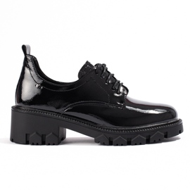 W. Potocki Lakirane ženske cipele s vezicama Potocki crna