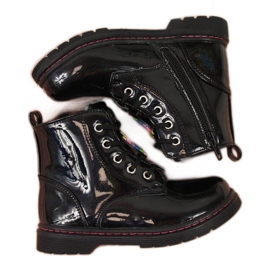 Crne Miss❤E čizme za djevojčice izolirane ovčjom vunom crno