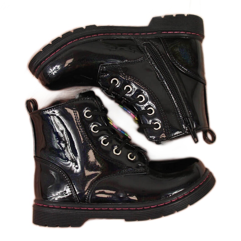 Crne Miss❤E čizme za djevojčice izolirane ovčjom vunom crno