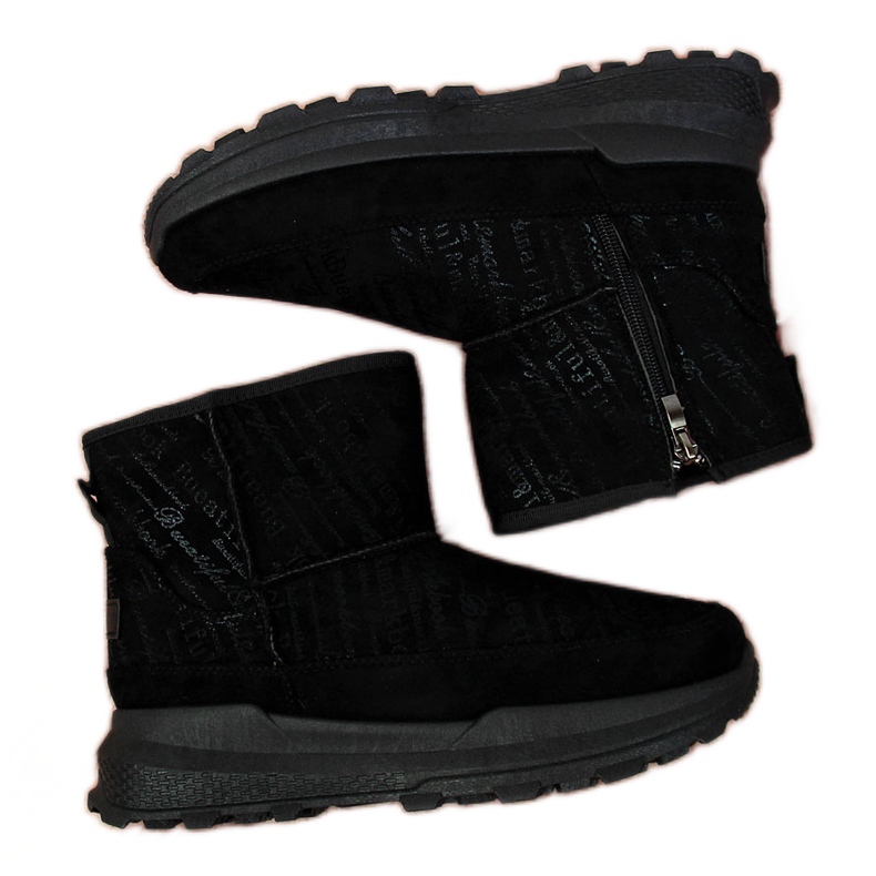 News Ženske crne čizme za snijeg od brušene kože NOVOSTI crno