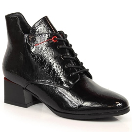 Crne izolirane lakirane ženske čizme Jezzi JEZ371 crna