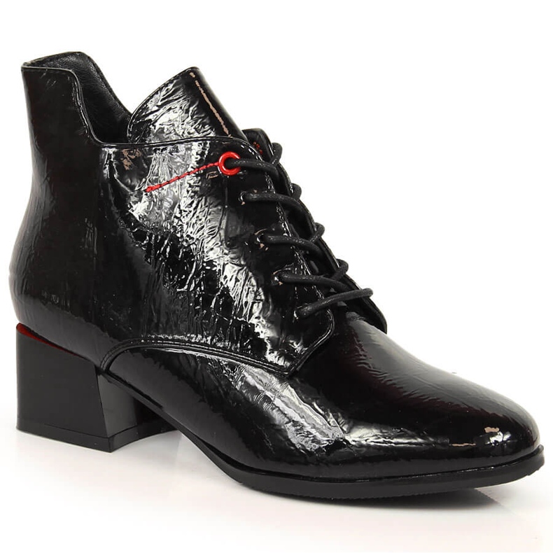 Crne izolirane lakirane ženske čizme Jezzi JEZ371 crno