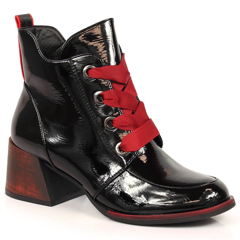 Crne lakirane izolirane ženske čizme crne Vinceza JAN147A crno