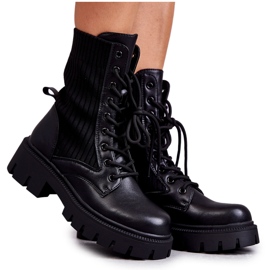 FS1 Ženske radničke čizme s čarapama crne Abigail crna