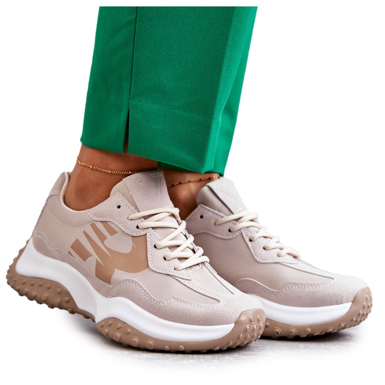 Vinceza Ženske bež sportske cipele na vezanje smeđa