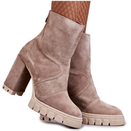 Antilop čizme na visoku petu Bež Elia