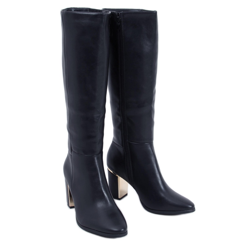 Leisha crne čizme na visoku petu crno