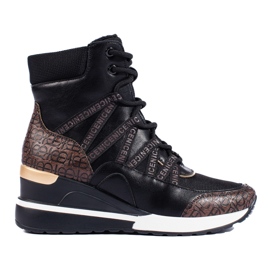 Ženske sportske čizme na klin Vinceza crna