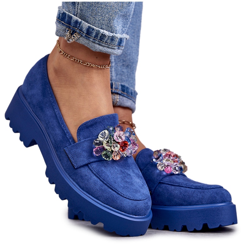 Vinceza Ženske cipele od brušene kože s Blue Britt ukrasom plava