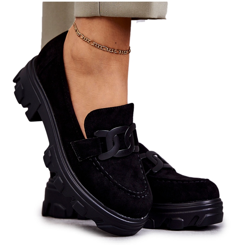 Vinceza Ženske cipele od brušene kože na crnoj Janne platformi