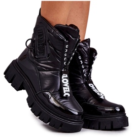 PM1 Ženske crne tople čizme za snijeg s patentnim zatvaračem Marit crna