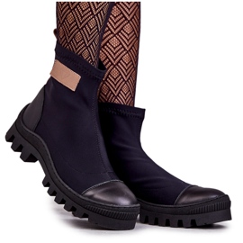 Ženske čizme od tkanine Nicole 2703 Black crna