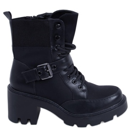 Brooks crne čizme s visokom petom na vezanje crno