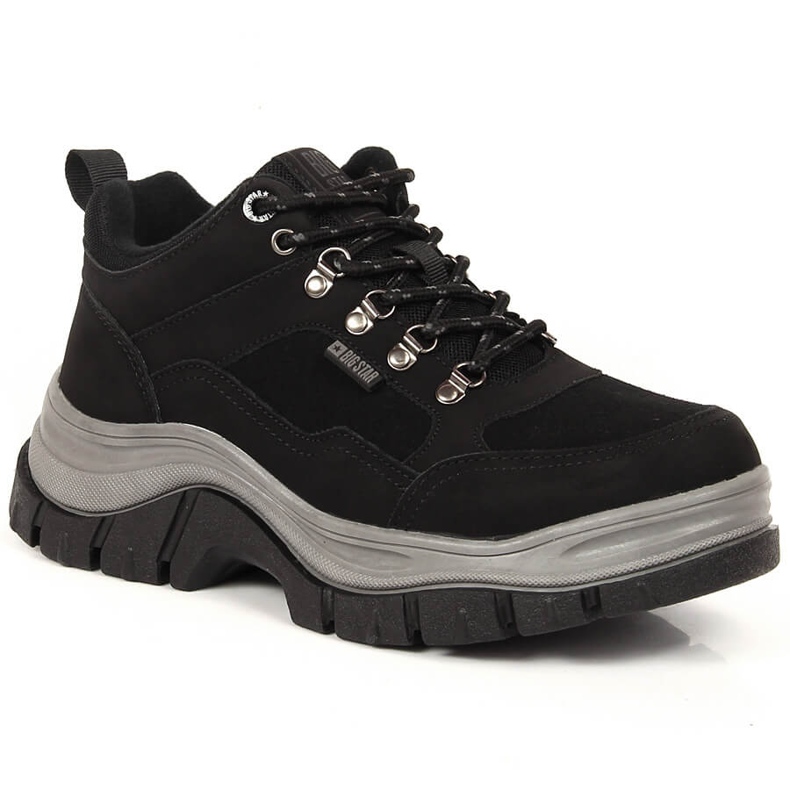 Ženske crne čizme s flisom Big Star KK274364 crno