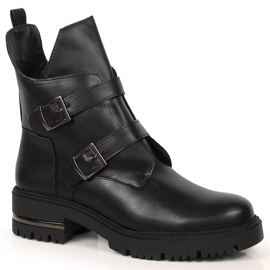 Crne izolirane ženske čizme s kopčama Sergio Leone crna