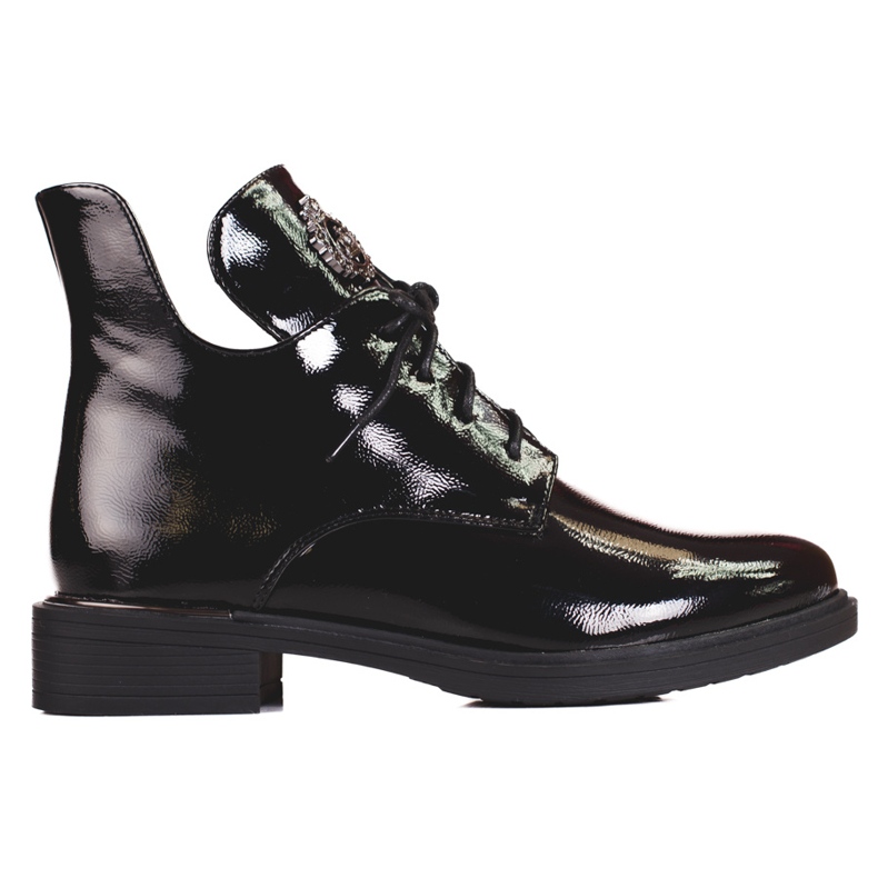 Ženske čizme Shelovet s izrezom crno