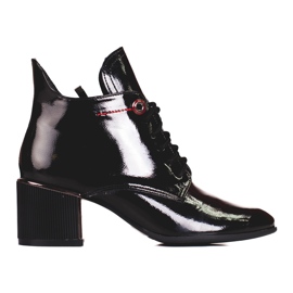 Elegantne ženske čizme na vezanje Shelovet crna