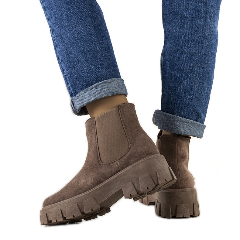 Mooca smeđe ženske čizme smeđa