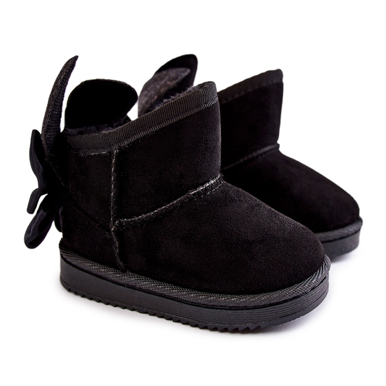 FR1 Crne Meriva tople čizme za snijeg s mašnama za djevojčice crno