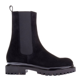 Marco Shoes Gležnjače od brušene kože crna