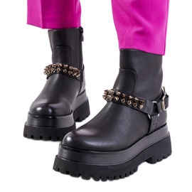 Crne čizme s nitnama Aneta crna