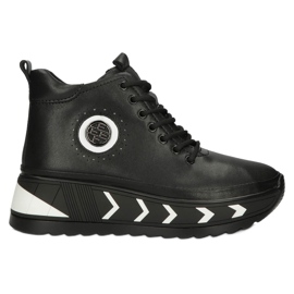 Kožne čizme na klin Filippo W PAW381 crna