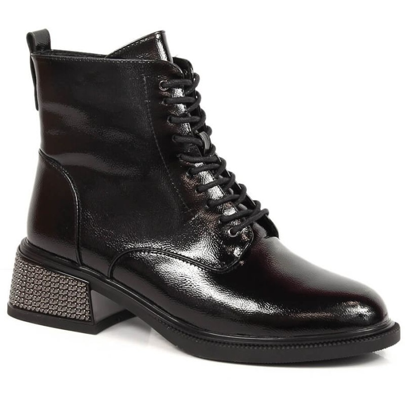 Lakirane izolirane čizme s ukrasnom izoliranom petom Filippo W PAW384 crno