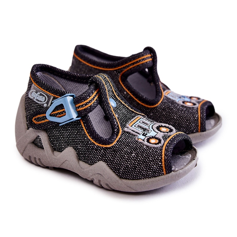 BEFADO S.A. Dječje sandale Papcie Befado Tractor 217P111 tamnosive siva