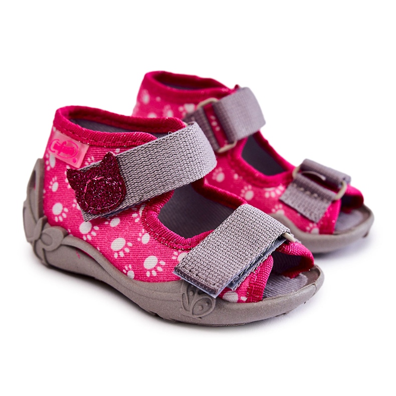 BEFADO S.A. Sandale Papuče Befado Velcro Paws 242P108 Pink ružičasta