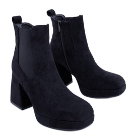 BM Ciara crne čizme sa širokom petom crna