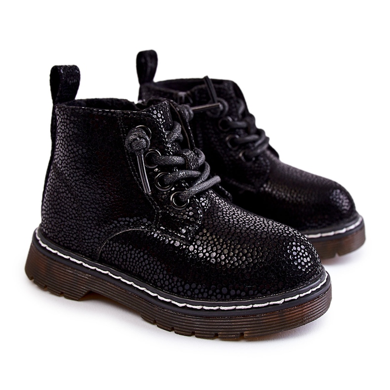 Dječje tople čizme s patentnim zatvaračem crne Betsy crno