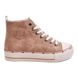 Cross Jeans Ženske visoke traperice KK2R4045C Bež tenisice