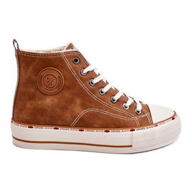 Ženske visoke tenisice Cross Jeans KK2R4043C Camel smeđa