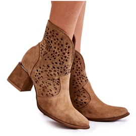 Ažurne čizme Lewski Shoes 3166 Bež