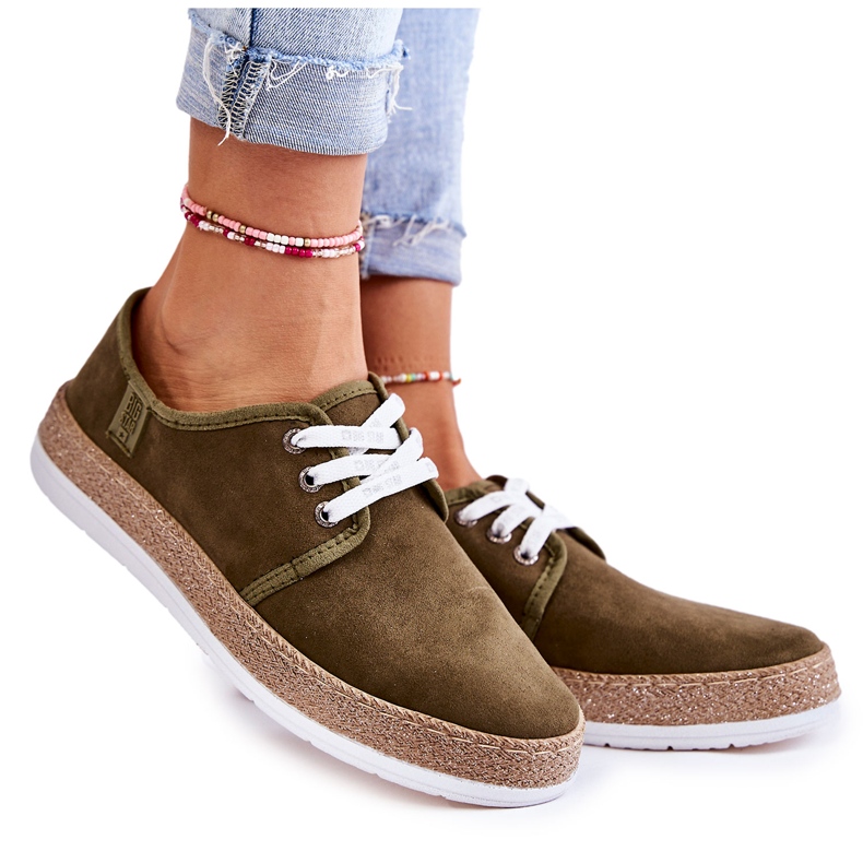 Ženske niske tenisice Memory Foam System Big Star KK276007 Kaki zelena