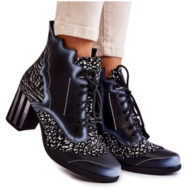 Ženske čizme Kožne Maciejka crne 03190-20 bijela crna siva