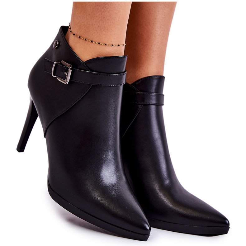 Sergio Leone Ženske tople čizme na visoku petu Black Tone crno