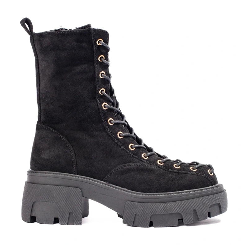 Ženska radna obuća na vezanje od crne antilop kože crno