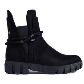 Ženske crne Chelsea čizme na platformi Vinceza od ekološkog antilopa crna