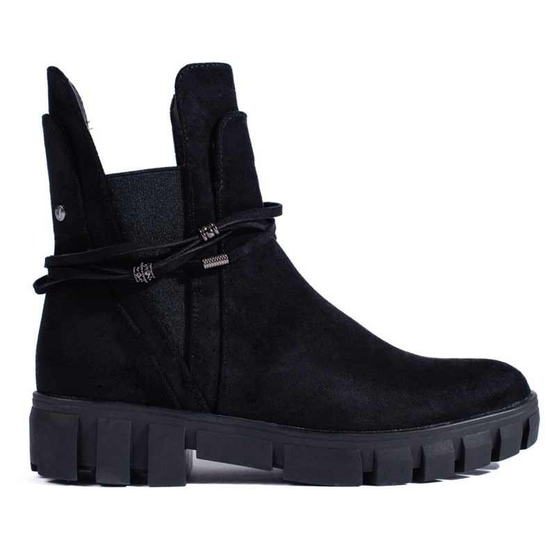 Ženske crne Chelsea čizme na platformi Vinceza od ekološkog antilopa crno