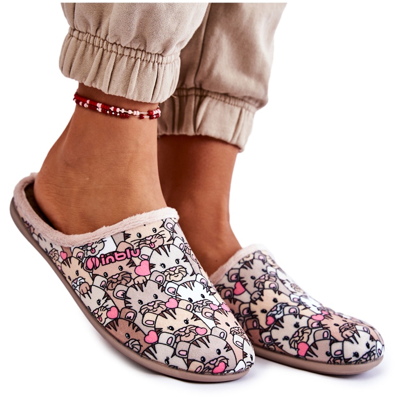 Domaće papuče Inblu Inblu GF-12-011 Bež smeđa raznobojna