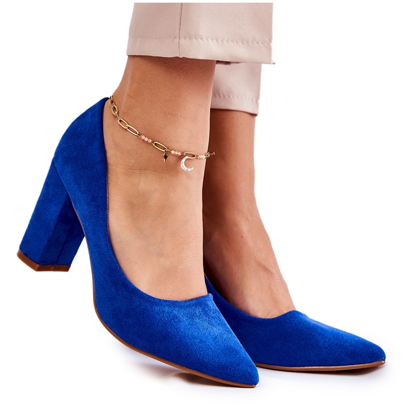 PS1 Klasične cipele od brušene kože na Kendra plavu petu plava