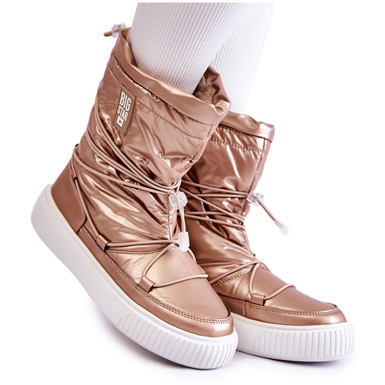 Ženske izolirane čizme za snijeg Big Star KK274194 Beige-Gold bež