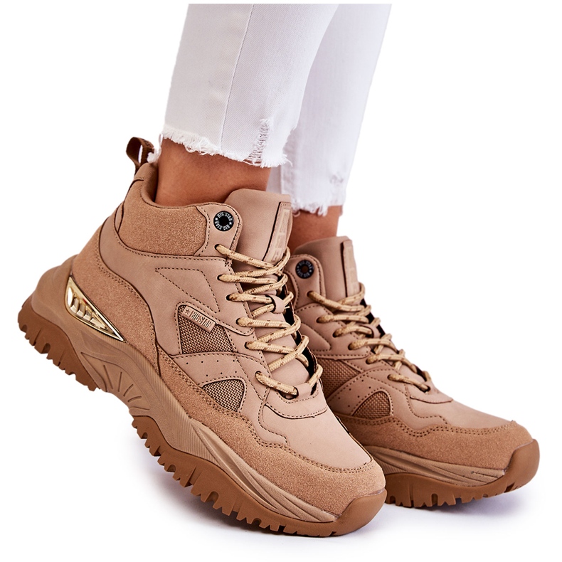 Ženska visoka sportska obuća Memory Foam System Big Star KK274355 Bež