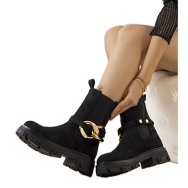 Crne čizme na visokom Mellem potplatu crna