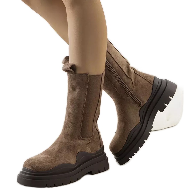 PA1 Smeđe Algade čizme s platformom smeđa