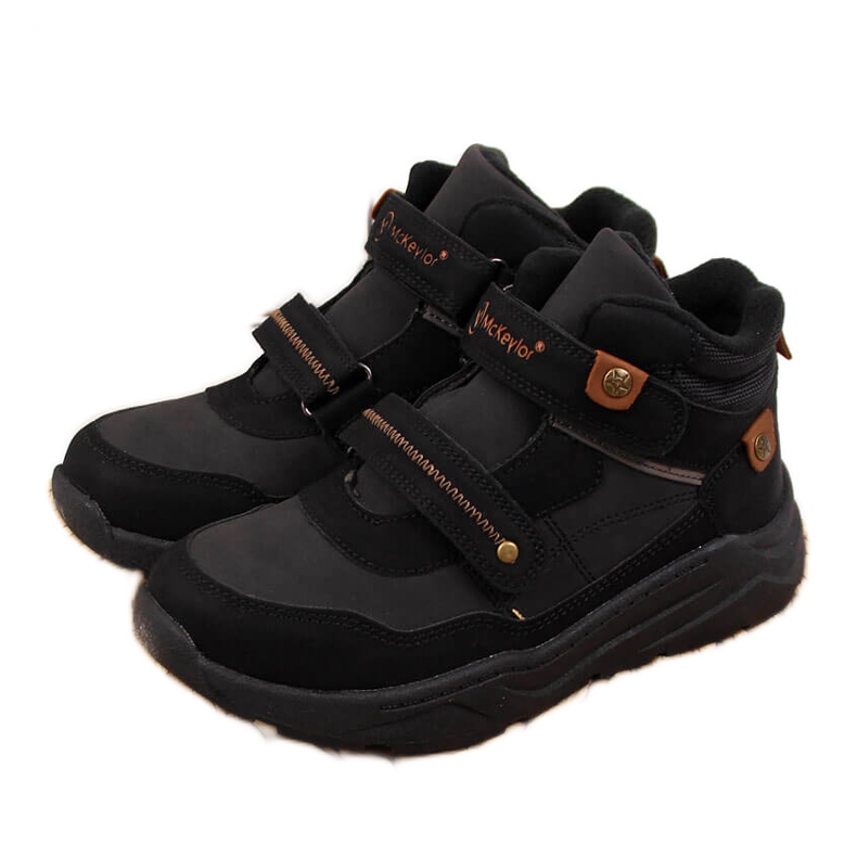 Crne čizme za dječake s čičak kopčama McKeylor crno