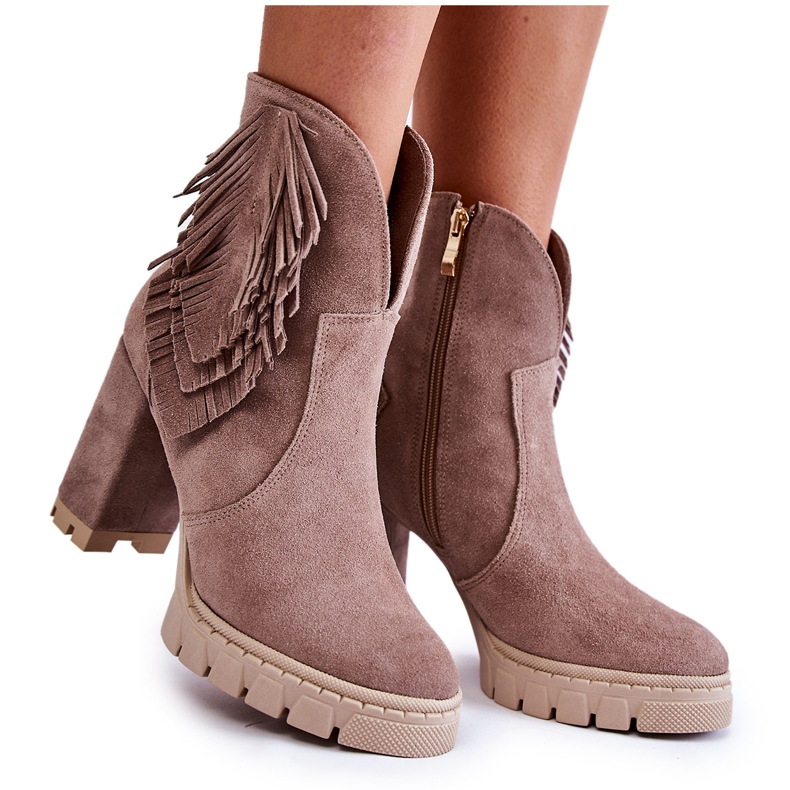 Lewski Shoes Čizme s platformom od brušene kože Cipele Lewski 3251 Cappucino smeđa