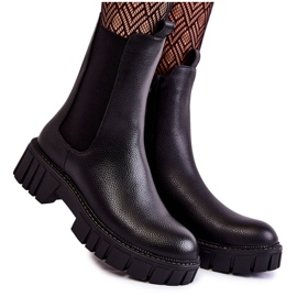 Sergio Leone Kožne ženske čizme na crnoj Bente platformi crna